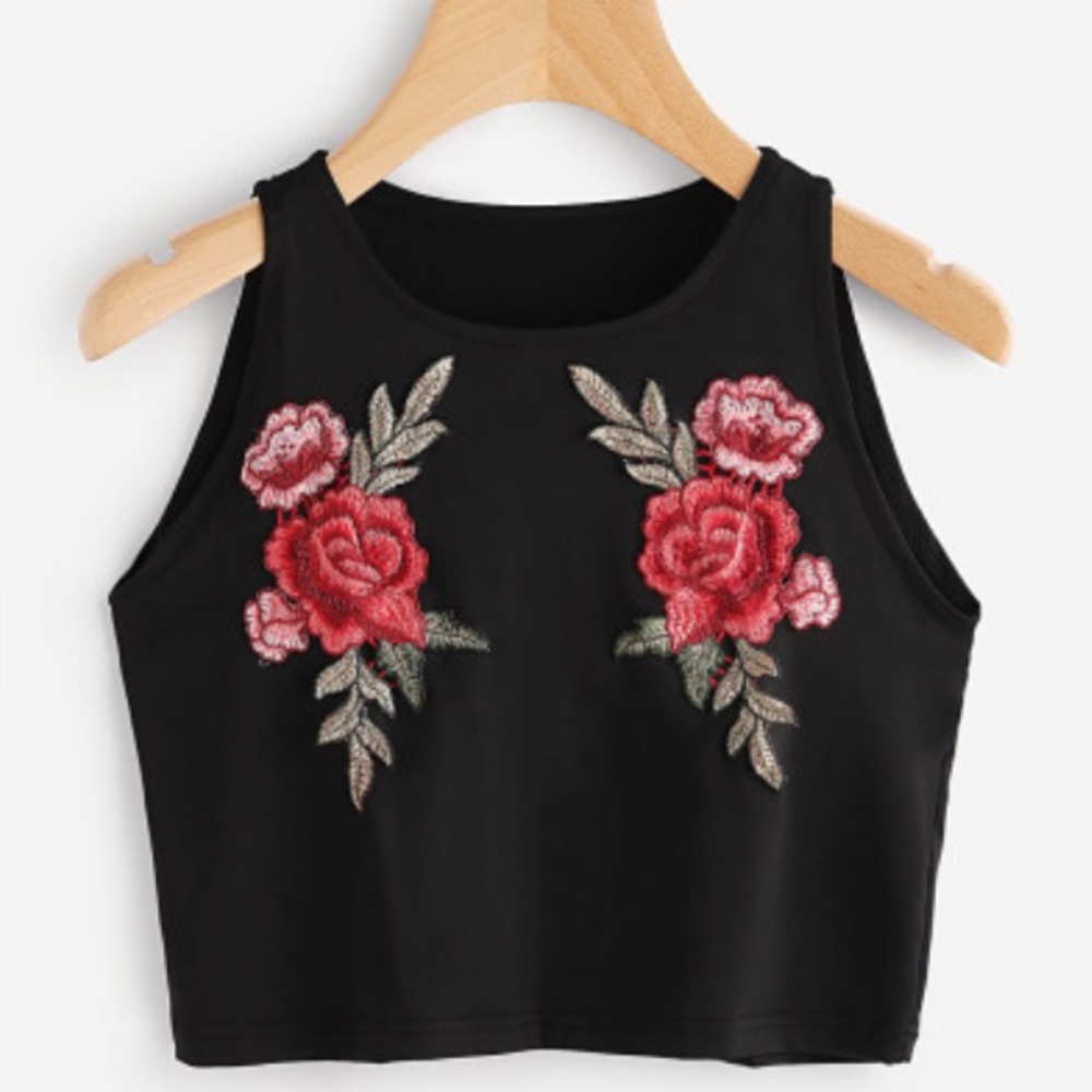 Embroidered Crop Top